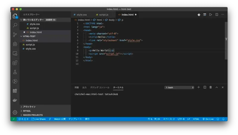 Visual Studio CodeでWeb開発